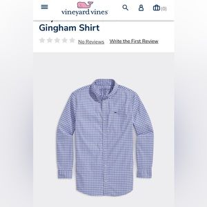Vineyard Vines Button down cotton blue gingham Shirt Boys size 18